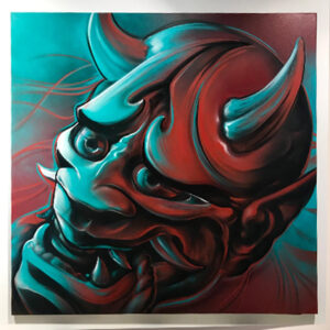 SPRAYPAINT GRAFFITI OP DOEK - HANYA MASK - @DAEZE203